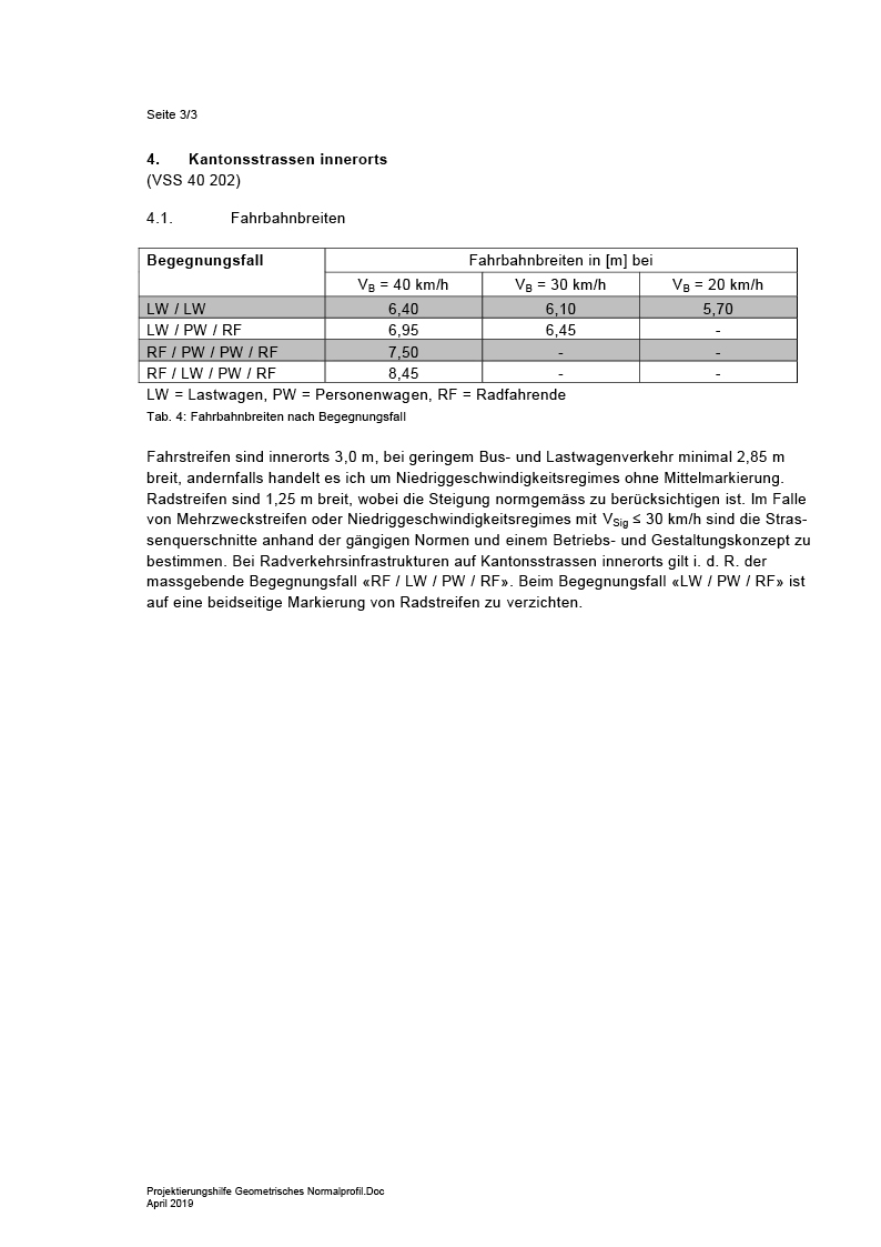 Projektierungshilfe: